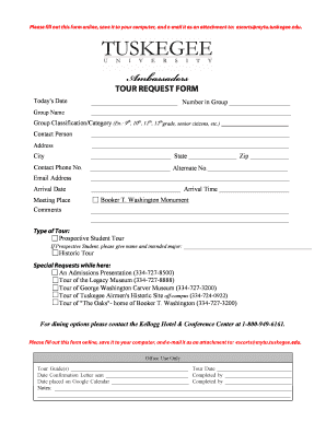 Tuskegee Tour Request Form