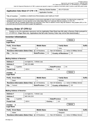 USPTO Application Data Sheet