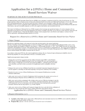 New York HCBS Waiver Renewal Application