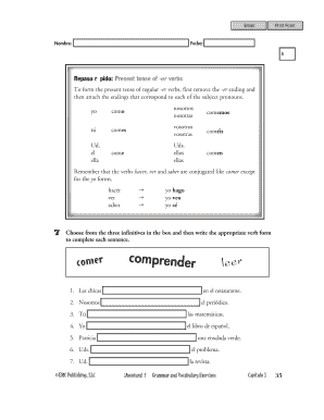 Ejercicio de gramática española