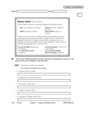 Spanish Grammar Exercise