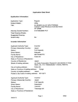 Utility Patent Application Form