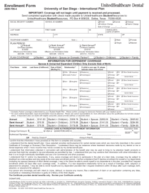 University of San Diego International Plan Enrollment Form