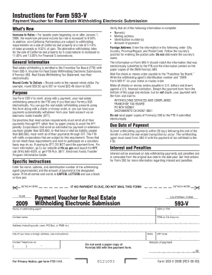 California Form 593-V Payment Voucher