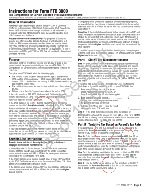 California Form FTB 3800
