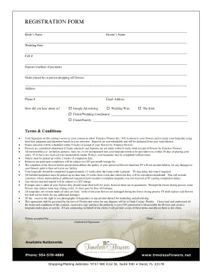 Wedding Flower Preservation Contract