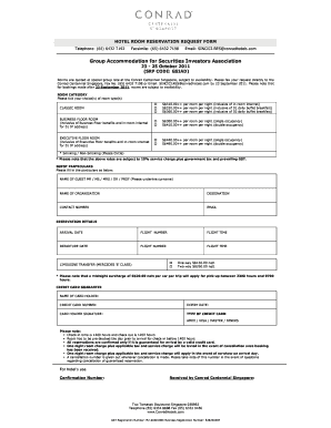 Hotel Room Reservation Request Form