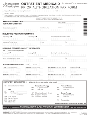 Medicaid Prior Authorization Fax Form