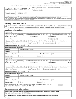 US Patent Application Data Sheet