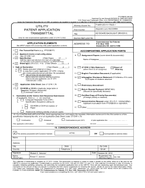 US Patent Application Form