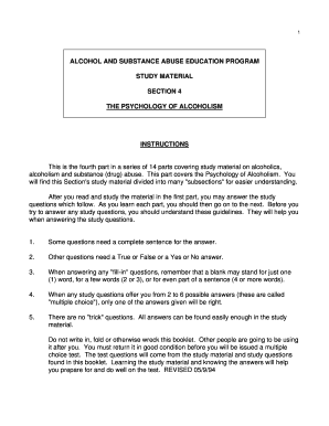 Alcohol and Substance Abuse Education Program