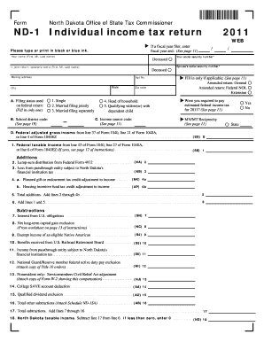 North Dakota State Income Tax Return Amendment Form