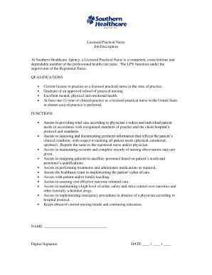 Licensed Practical Nurse Job Description