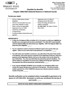 GI Bill Benefits Checklist