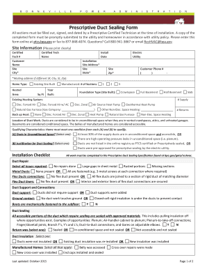 Prescriptive Duct Sealing Form