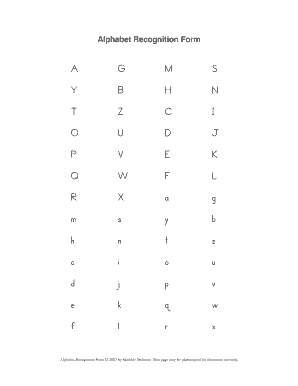 Alphabet Recognition Form