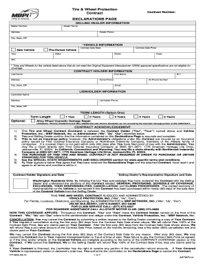Tire and Wheel Protection Contract