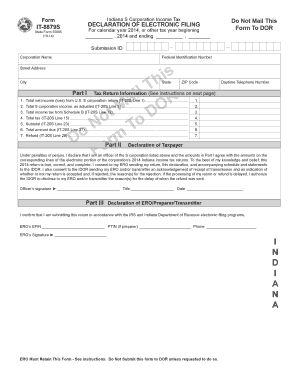 Indiana S Corporation Income Tax Declaration