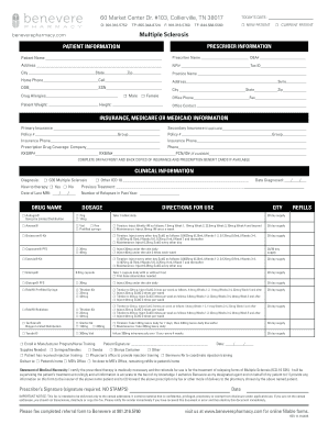Multiple Sclerosis Prescription Referral Form