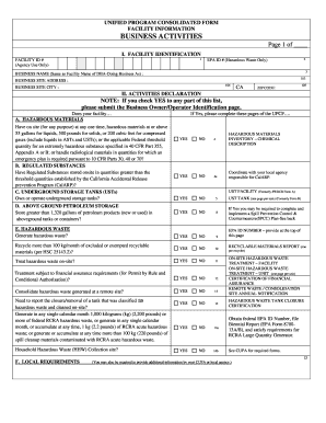 California Unified Program Consolidated Form