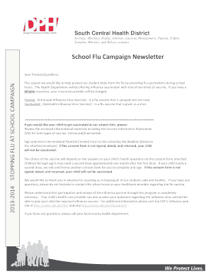 School Flu Vaccine Consent Form
