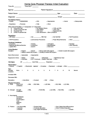 Home Care Physical Therapy Initial Evaluation