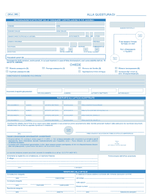 Modulo di domanda di passaporto