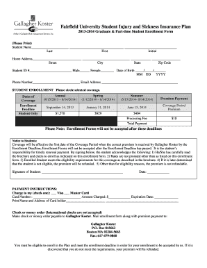 Fairfield University Student Insurance Enrollment Form