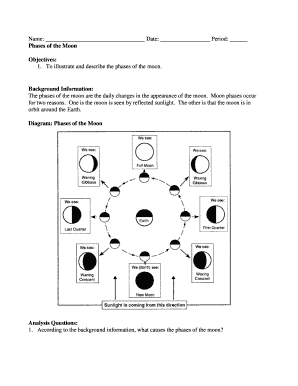 Phases of the Moon Worksheet