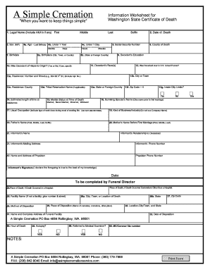 Washington State Certificate of Death