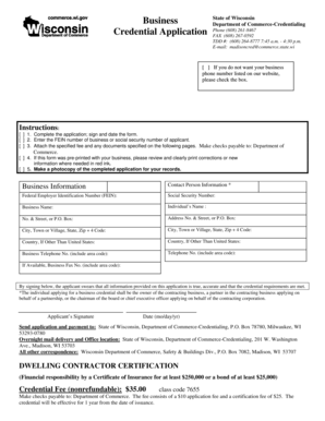 Wisconsin Dwelling Contractor Certification Application