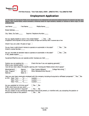 Townsquare Media Employment Application