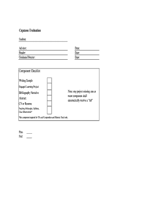 Capstone Evaluation Form