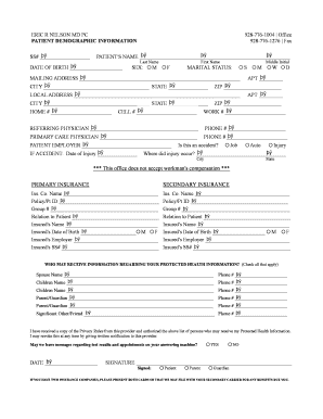 Patient Demographic Information Form