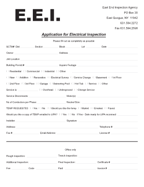 Application for Electrical Inspection