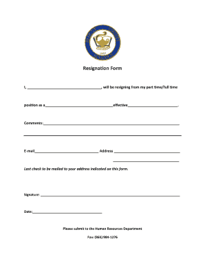 Employee Resignation Form