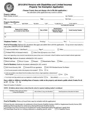 Nassau County Property Tax Exemption Application