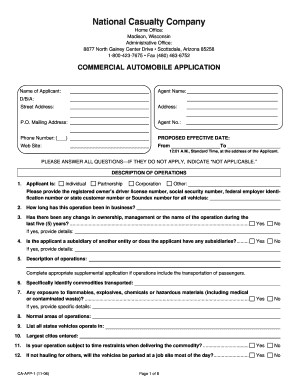 Commercial Automobile Application