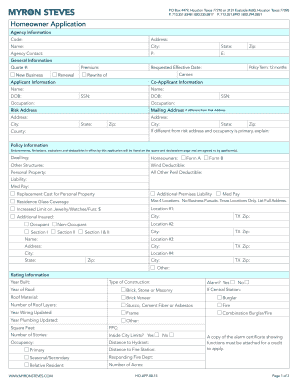 Texas Homeowner Application