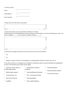 Conference Presentation Proposal Form