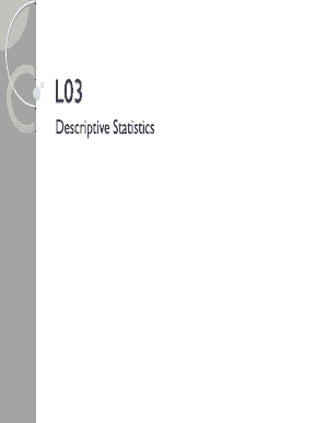 Statistics Descriptive Measures Form