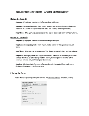 AFSCME Request for Leave Form