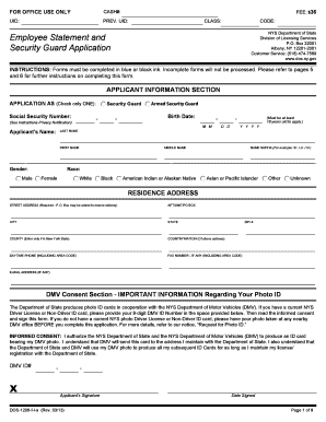 New York Security Guard Application