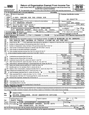 Form 990 Return of Organization Exempt From Income Tax