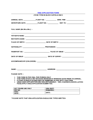 Visa Application Form