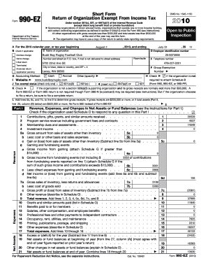 Form 990-EZ Tax Return