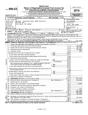 Form 990-EZ Tax Return