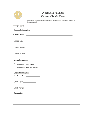 Cancel Check Form