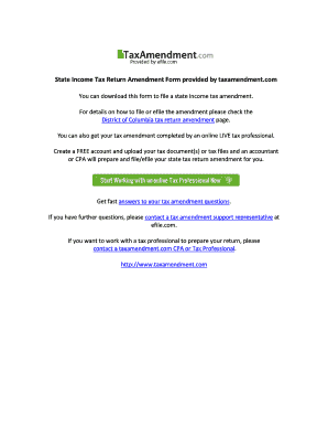 District of Columbia Amended Individual Income Tax Return