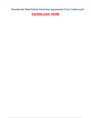 Indiana Residential Real Estate Purchase Agreement